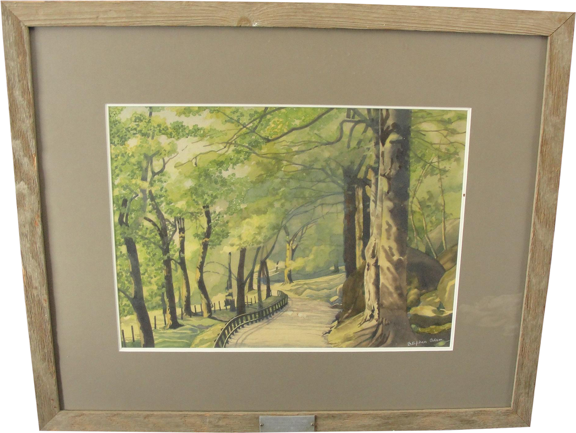 Watercolor Landscape Painting By Stephen Adam, - Picture Frame (2079x1561), Png Download