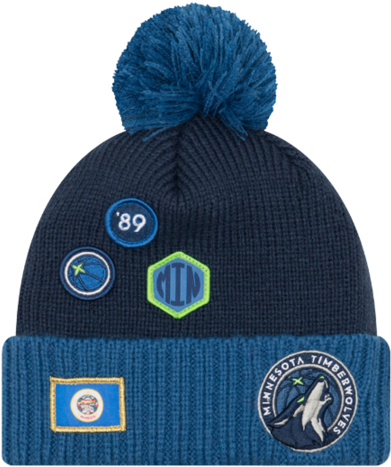 Minnesota Timberwolves 2018 Draft Two Tone Pom Knit - Minnesota Timberwolves (450x600), Png Download