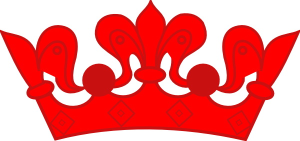Red Clipart Princess Crown - Crown Clipart Black And White (600x282), Png Download