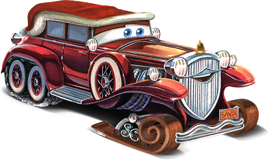 Santacar - Santa Car (550x328), Png Download