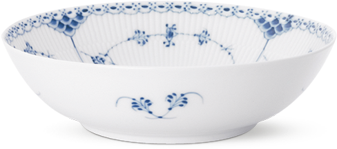 Blue Fluted Half Lace Salad Bowl (562x562), Png Download
