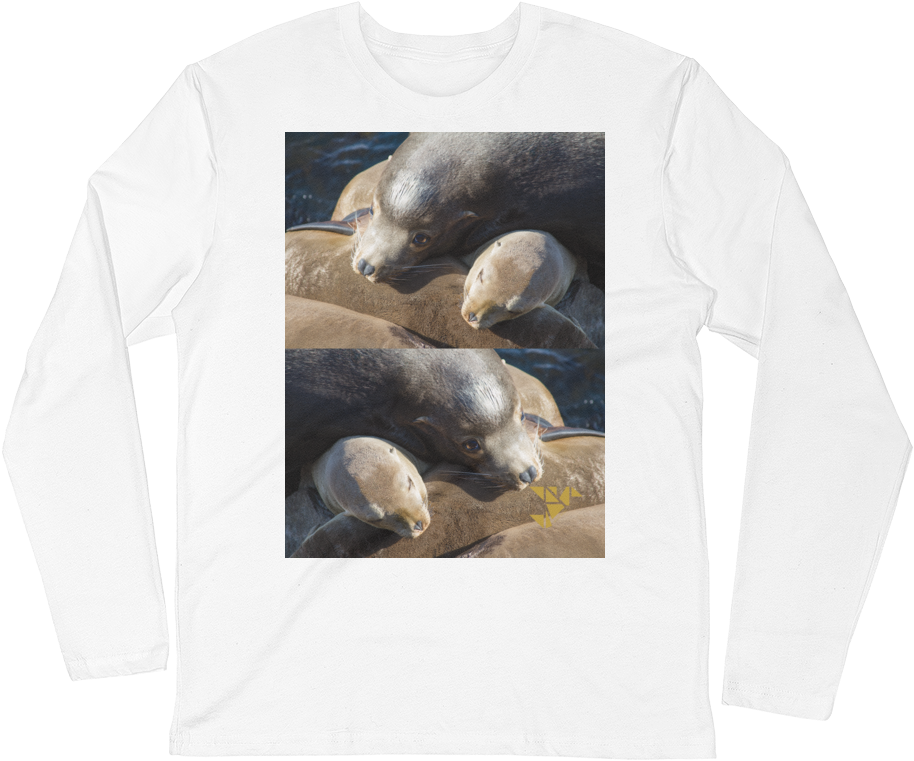 Long Sleeve Fitted Crew Neck Graphic Tee - Wombat (1000x1000), Png Download