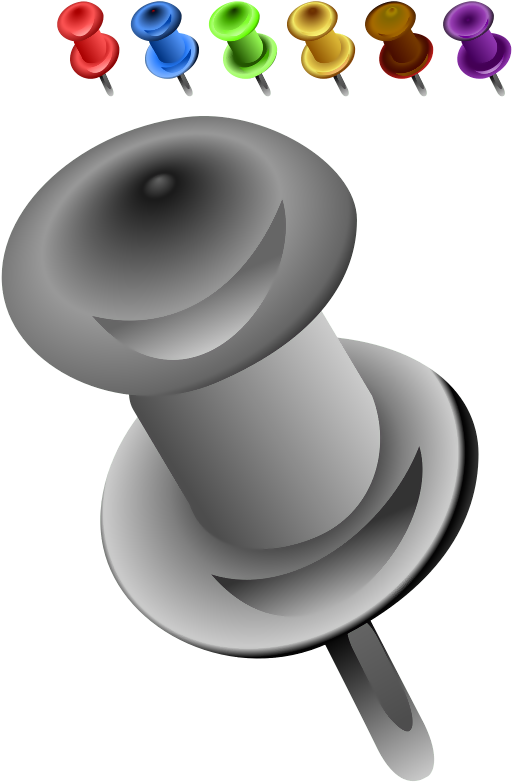 Punaises De Couleurs - Gray Push Pin (566x800), Png Download