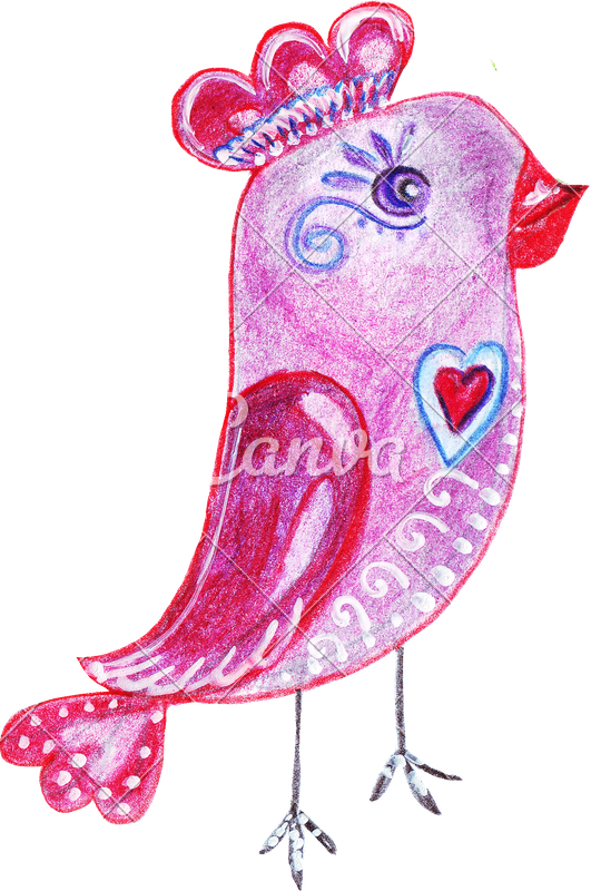 Hand Drawing Watercolor Pencils Boy And Girl Birds - Boy And Girl Parrot (531x800), Png Download