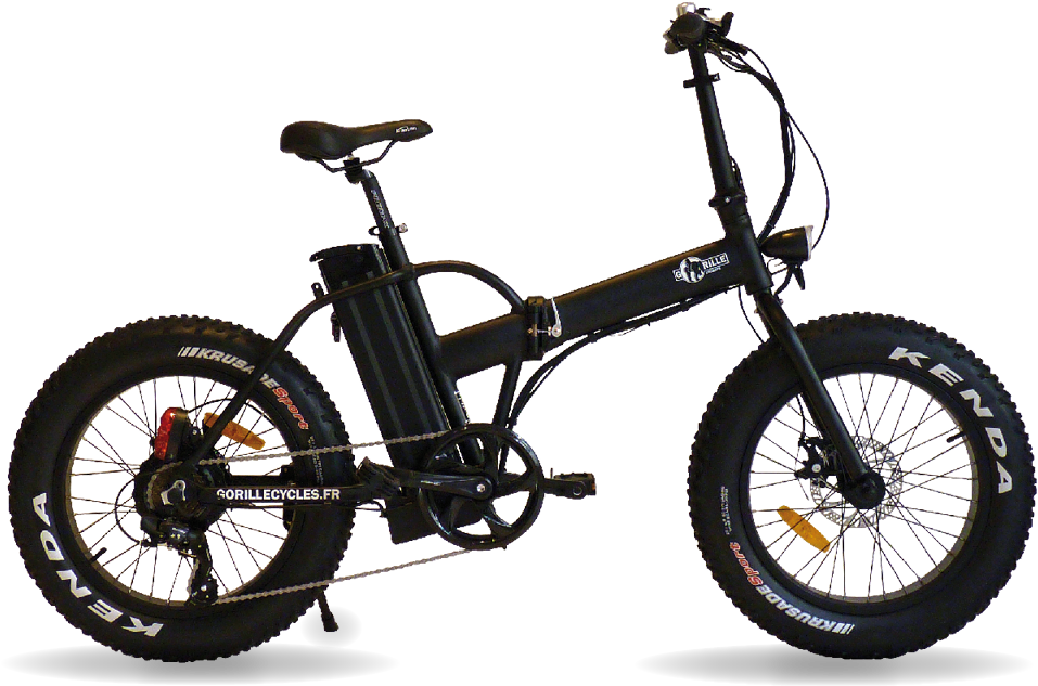 Baby Gorilla 1 - Folding Fat Tyre Electric Bike (1100x800), Png Download