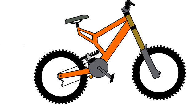 Mountain, Bike, Orange, Bicycle, Cycling - Letter B Flash Card (607x340), Png Download