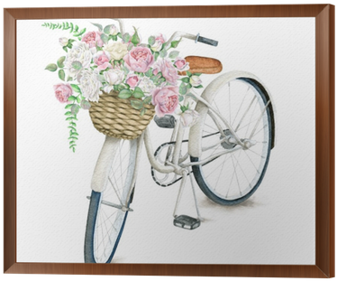 Watercolor Hand Drawn White Bicycle With Beautiful - Daily Light For Your Daily Path (paperback) (400x400), Png Download
