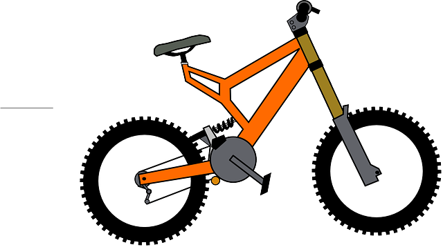 Mountain, Cartoon, Bikes, Orange, Transportation, Bike - Letter B Flash Card (640x358), Png Download