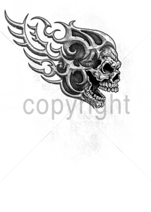 Skull Lure-skull W/tribal Wing - Skull Lure Tank Top For Men Tribal Wing Facing Right (420x420), Png Download