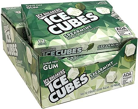 Ice Breakers Ice Cubes Spearmint Sugar Free Gum 12-cube - Ice Breakers Ice Cubes Sugar-free Gum, Spearmint Flavor, (500x500), Png Download
