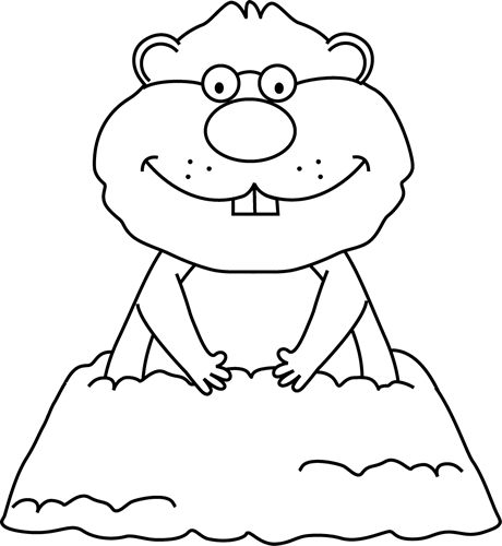 Black And White Groundhog Wearing Glasses - Groundhog (460x500), Png Download