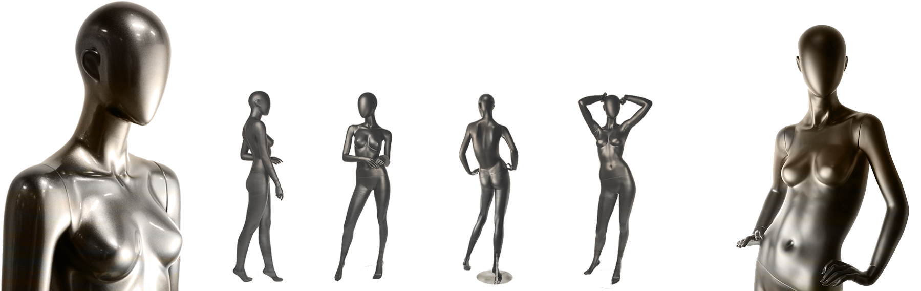 Mannequins For Sale - Newtech Display Maf-s2-egg19/blk (egg19) Egg Female (2400x572), Png Download