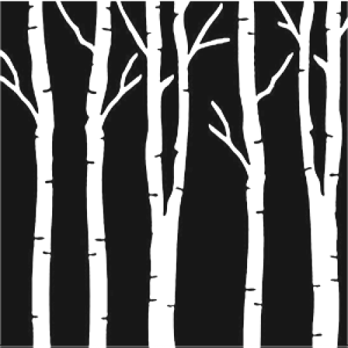 Birch Trees - Stencil (500x500), Png Download