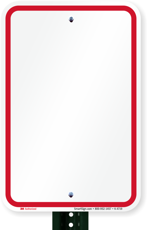 Blank Sign, Red Printed Border - Parking Lot (800x800), Png Download