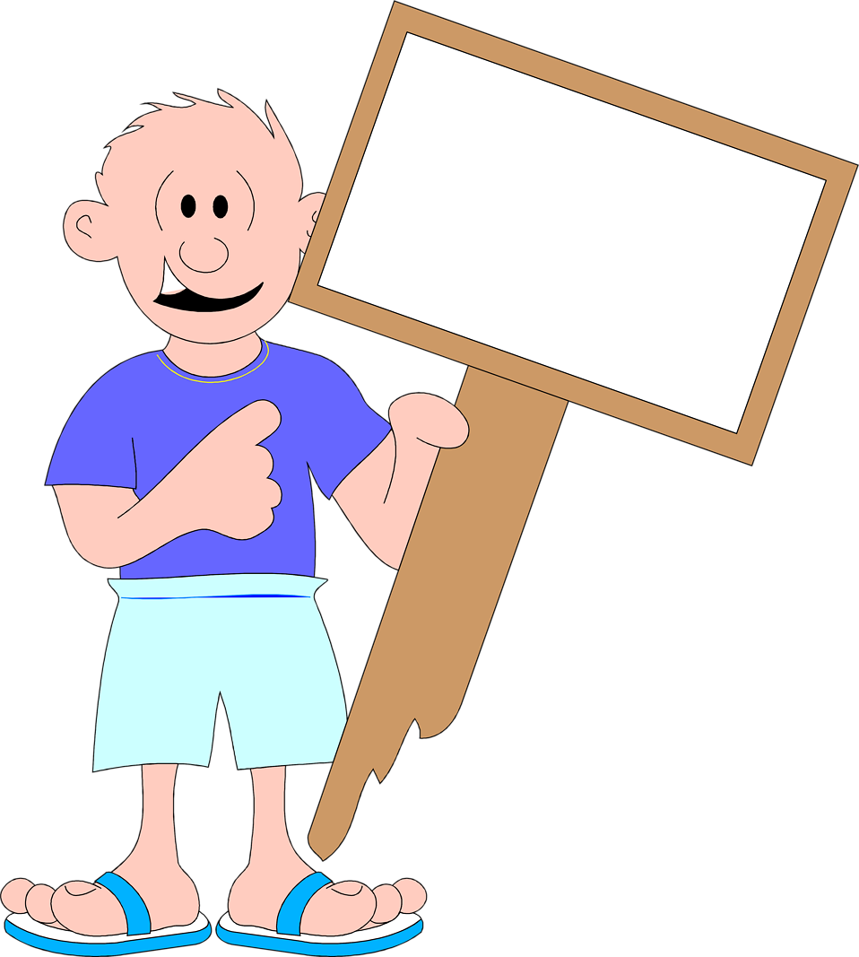 Plaque Clipart Blank - Man Holding Banner Png (958x1067), Png Download