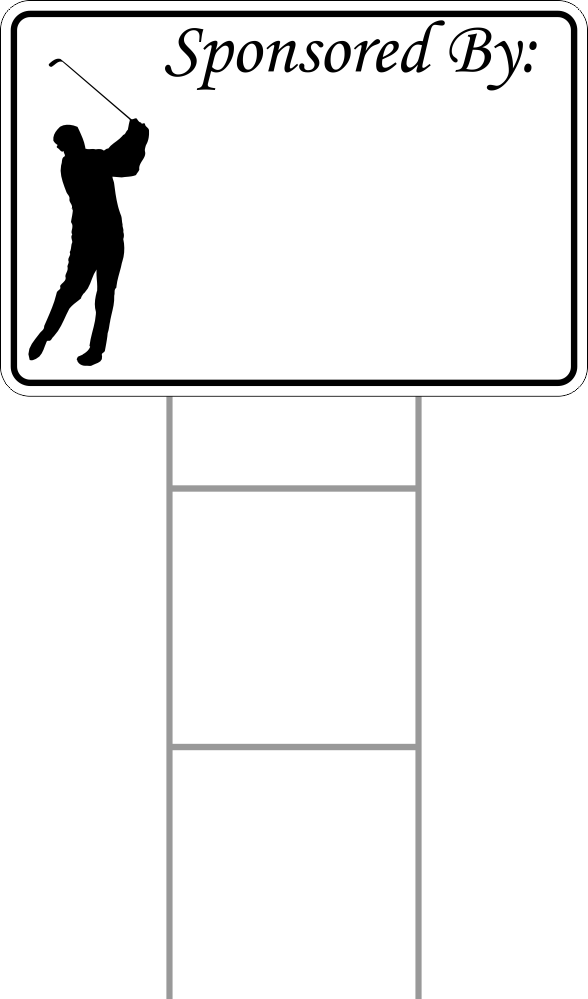 Golf Ball Tee Sponsor Yard Sign Blank Starting At $3 - Golf Cart Sponsor Clipart (588x999), Png Download