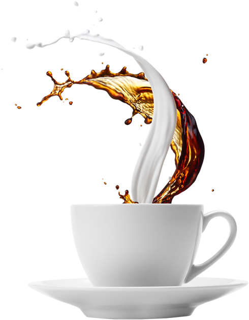 Gold Excellence Coffee Club - Tea Cup Spill Png (607x709), Png Download