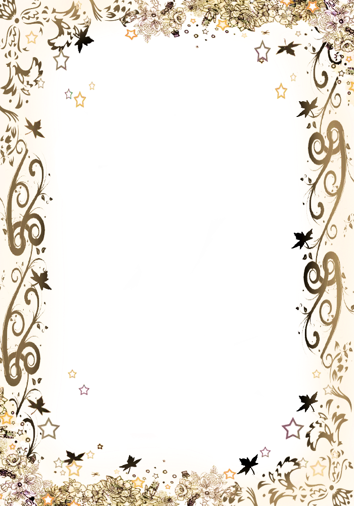 Golden Floral Frame Png - Black Corner Design (700x1000), Png Download