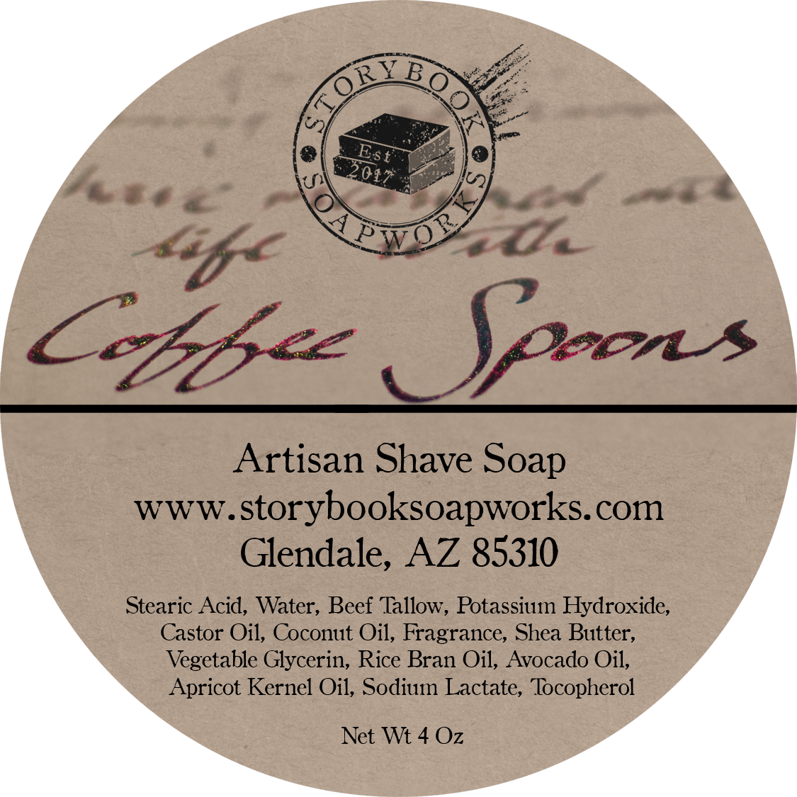 Coffee Spoons Shave Soap - Circle (1125x1125), Png Download