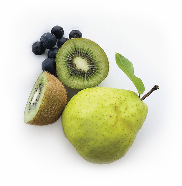 Organic Kiwi Blueberry - Kiwifruit (601x615), Png Download