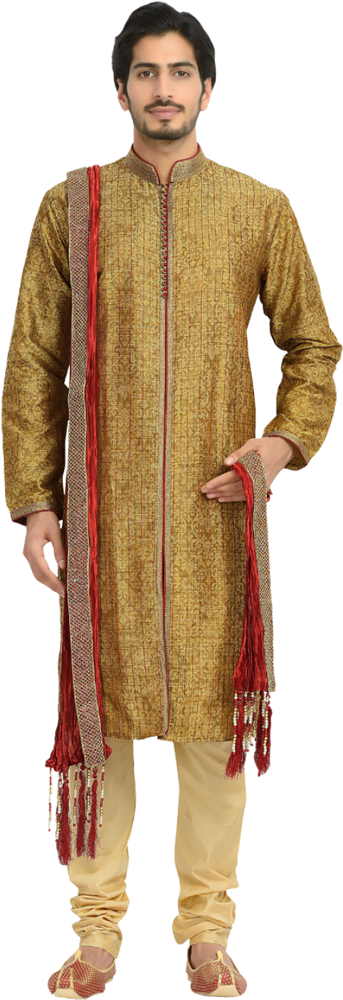 Earthy Brown Kurta - Silk (960x1441), Png Download