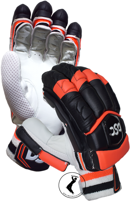 Dsc Condor Flite Cricket Batting Gloves, Black Orange - Black Cricket Batting Gloves (457x700), Png Download