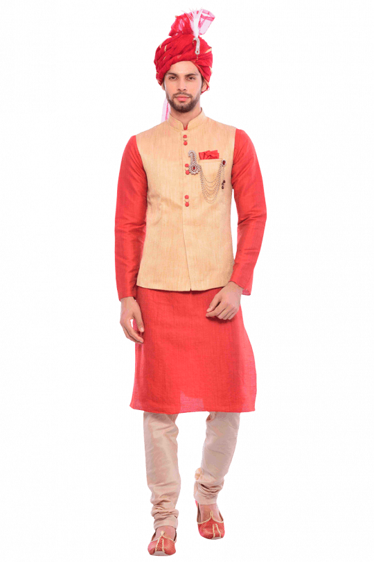 Ethnic Jacket With Kurta Set - Standing (540x810), Png Download