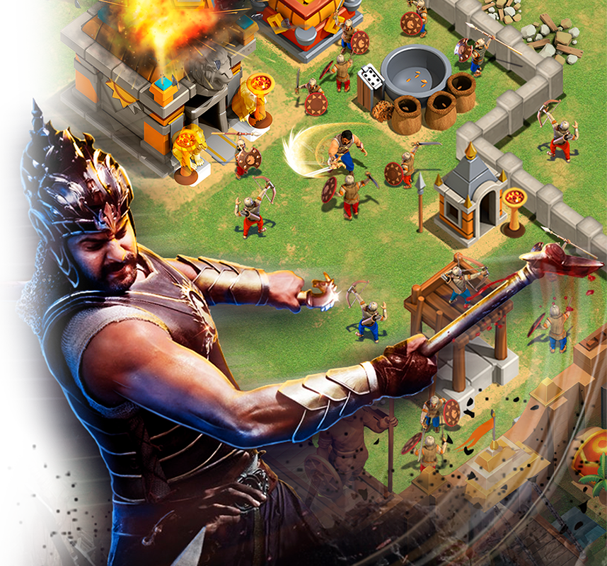 Smash Enemy Forts And Rajyas Using Powerful War Elephants - Baahubali (858x800), Png Download