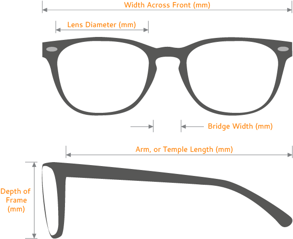 Measurements - Glasses Width 133 Mm (641x521), Png Download
