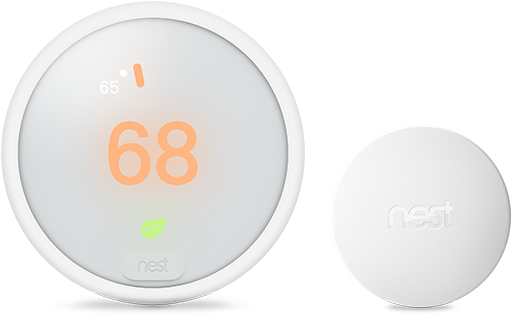 Nest Thermostat E With Temperature Sensor - Circle (630x630), Png Download