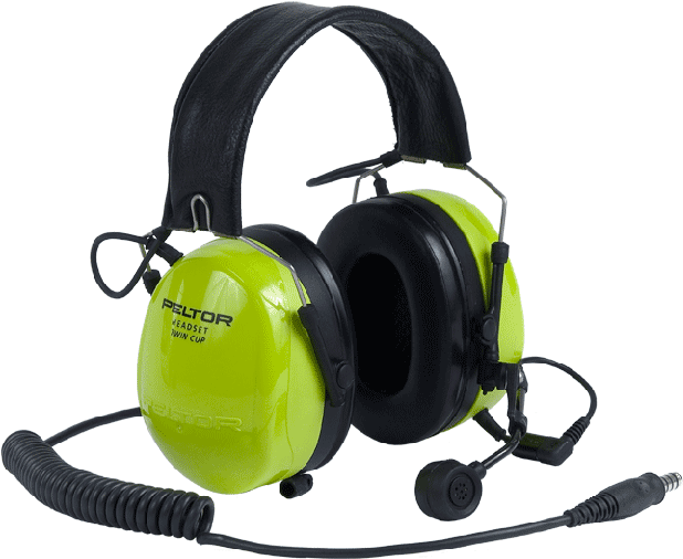 3m™ Peltor™ Ground Crew Headset, Fitted With Ptt On - Headset Peltor (650x528), Png Download