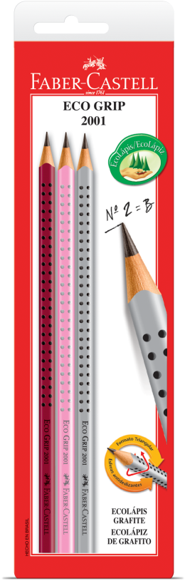 Ecolápis Preto Grafite Grip - Faber Castell (430x893), Png Download