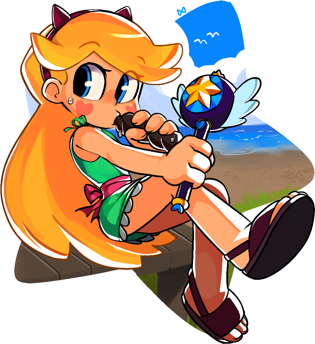 On Beach Starvstheforcesofevil - Cartoon (1200x1200), Png Download