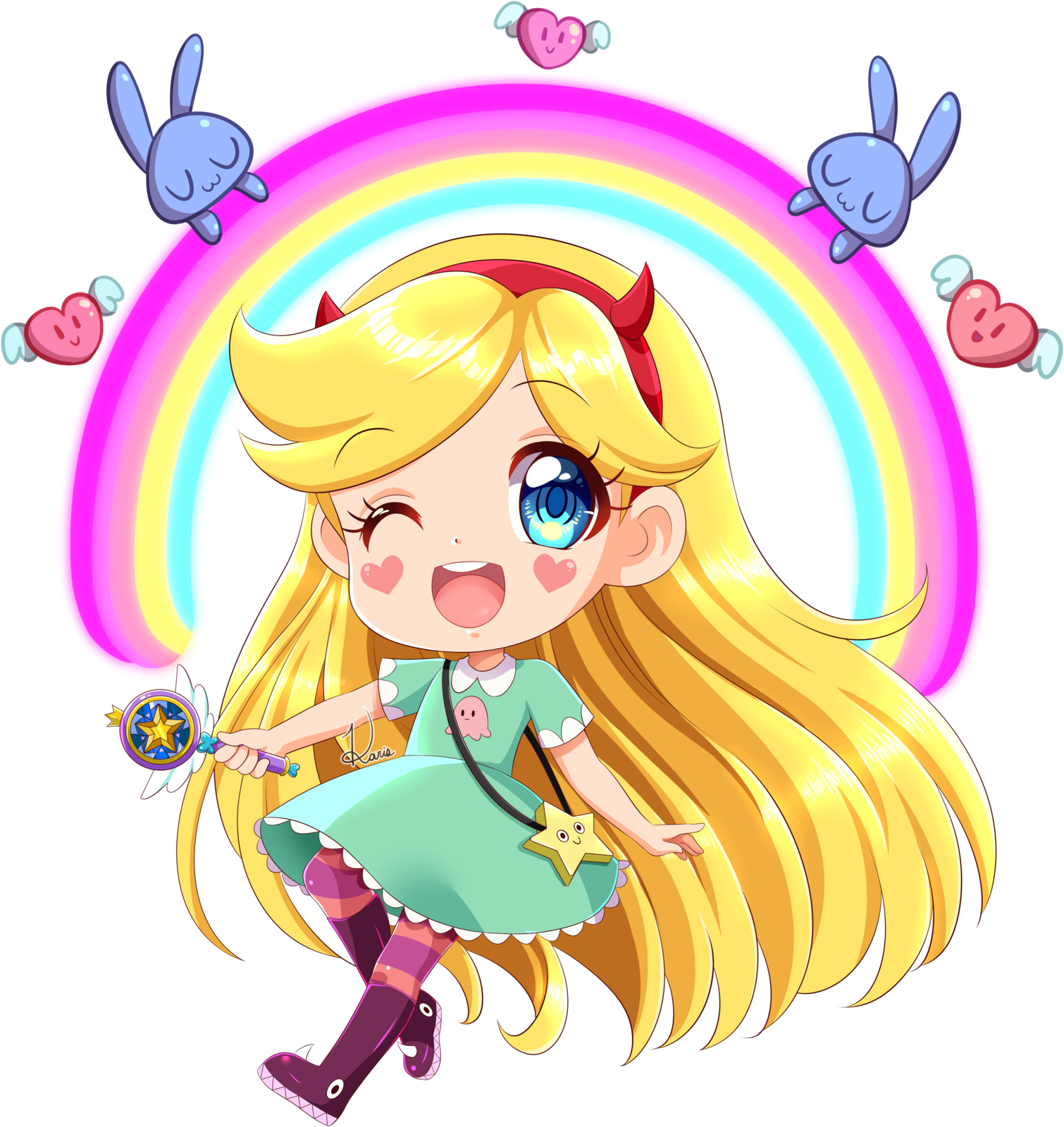 Clip Art Freeuse Stock Star Vs The Forces Of Evil Favourites - Star Butterfly Chibi (1600x1713), Png Download