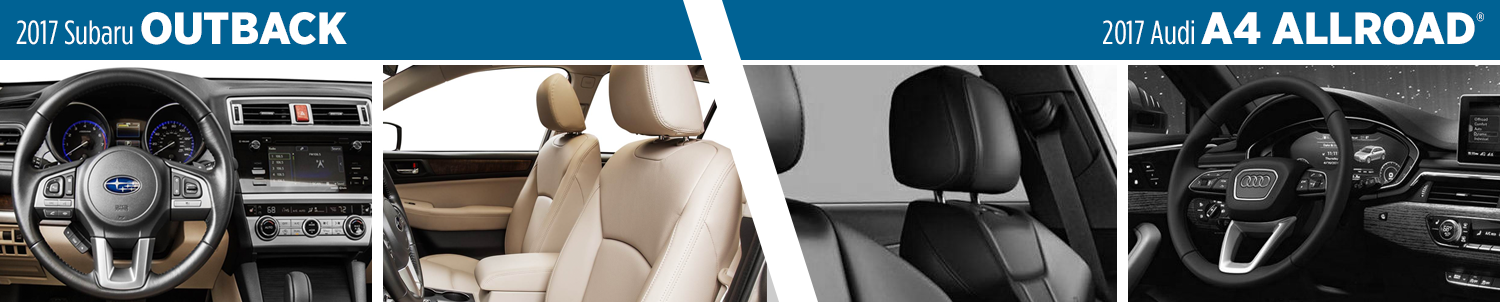 2017 Subaru Outback Vs 2017 Audi A4 Allroad Interior - Power Seat (1500x305), Png Download