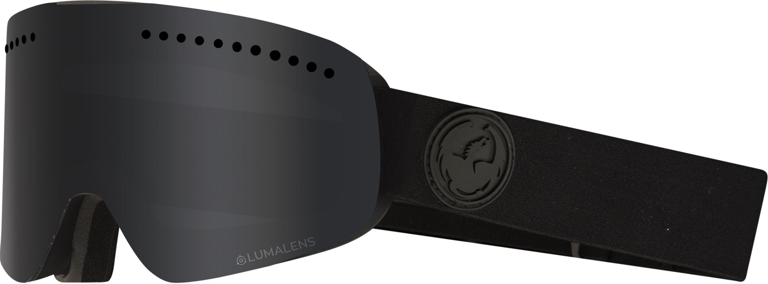Murdered With Dark Smoke Lens - Dragon X1 Goggles Black (2500x926), Png Download