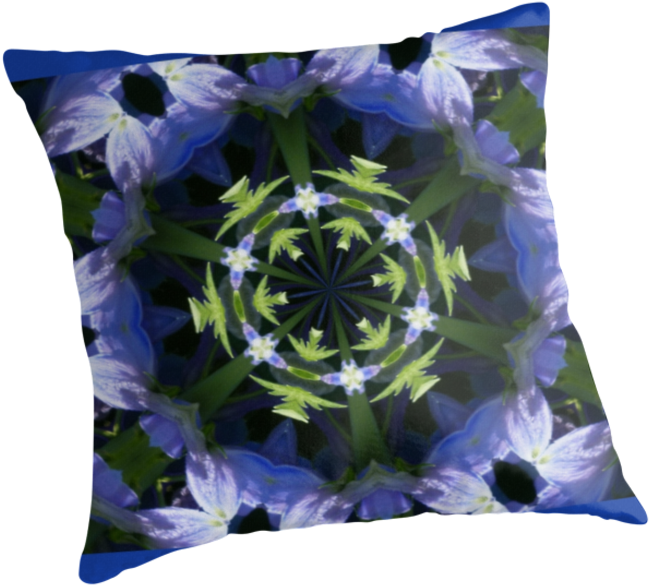 Beautiful Purple Flowers Mandala Throw Pillows Png - Cushion (875x875), Png Download