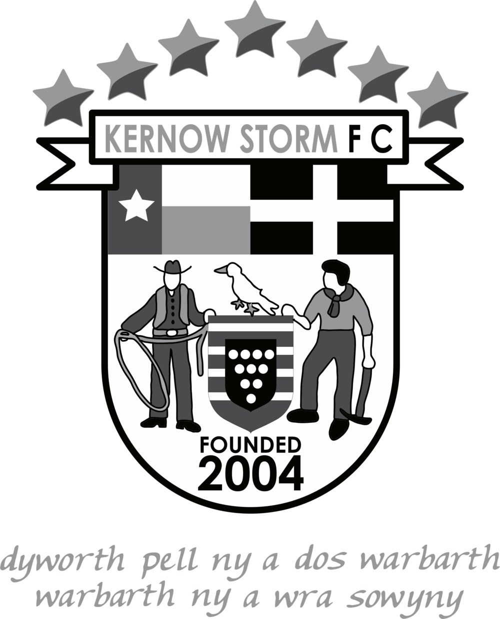 Storm Fc Logo Grayscale Stars Converted To Curves - Storm Fc (1000x1237), Png Download