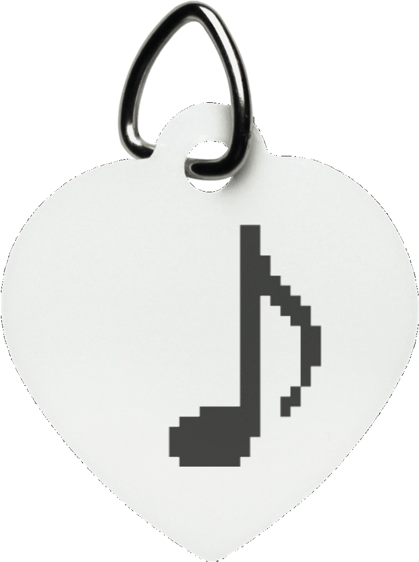 Pixel Notes Heart Pet Tag - Number (1155x1155), Png Download