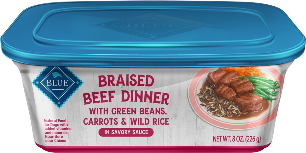Blue Buffalo Beef Braised Dinner With Green Beans, - Dog Food (1000x503), Png Download