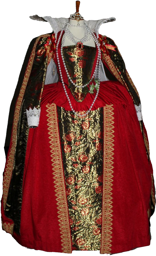 Queen Elizabeth Costume - Queen Elizabeth Adult Costume (709x1020), Png Download