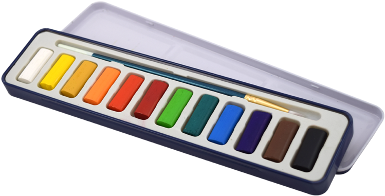 Estuche Metálico De Acuarela - Acuarela En Pastilla Png (1024x683), Png Download