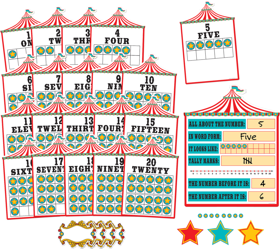 Tcr5710 Carnival Numbers 0-20 Bulletin Board Display - Word Carnival Display Board (900x900), Png Download