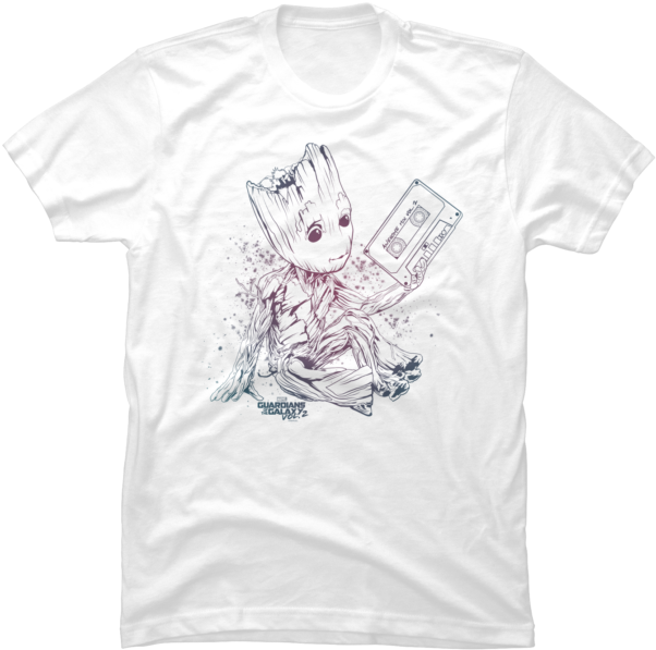 Groot Mixtape Outline - Groot Mixtape T Shirt (650x650), Png Download