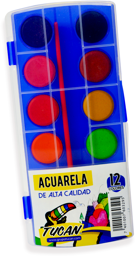 Acuarela Tucan 12 Colores Alta Calidad - Plastic (900x900), Png Download