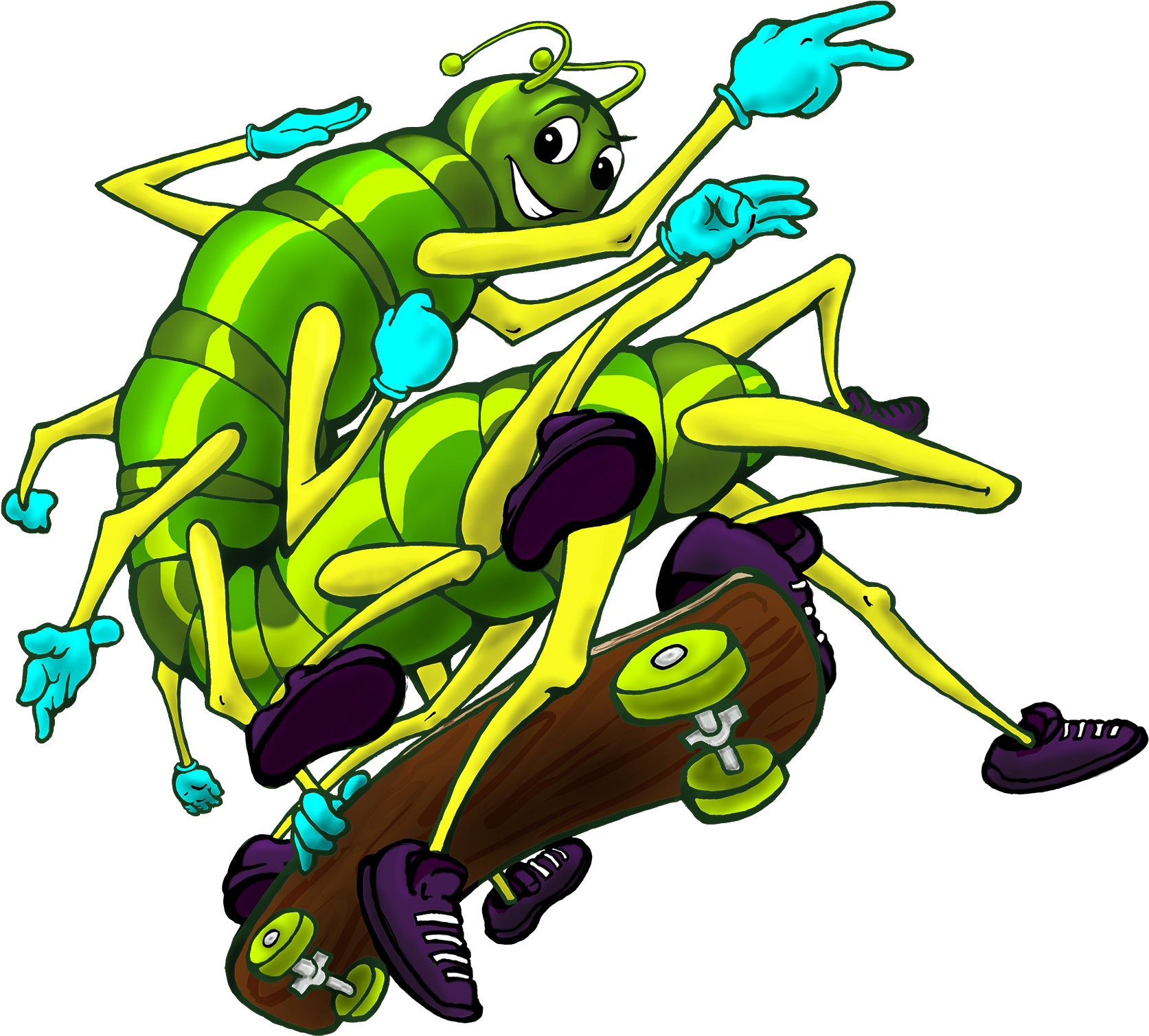 Caterpillar X - Cartoon (1800x1560), Png Download