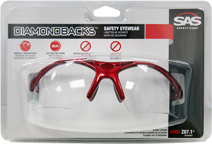 Sas Diamondback Safety Glasses - Plastic (720x720), Png Download