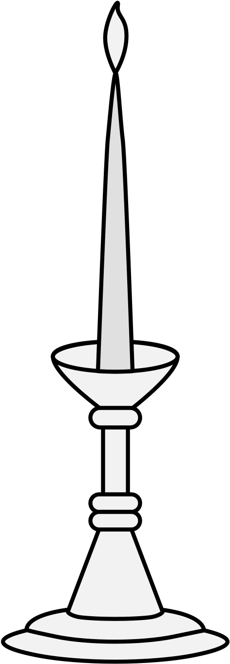 Candle Enflamed On A Candlestick (487x1387), Png Download