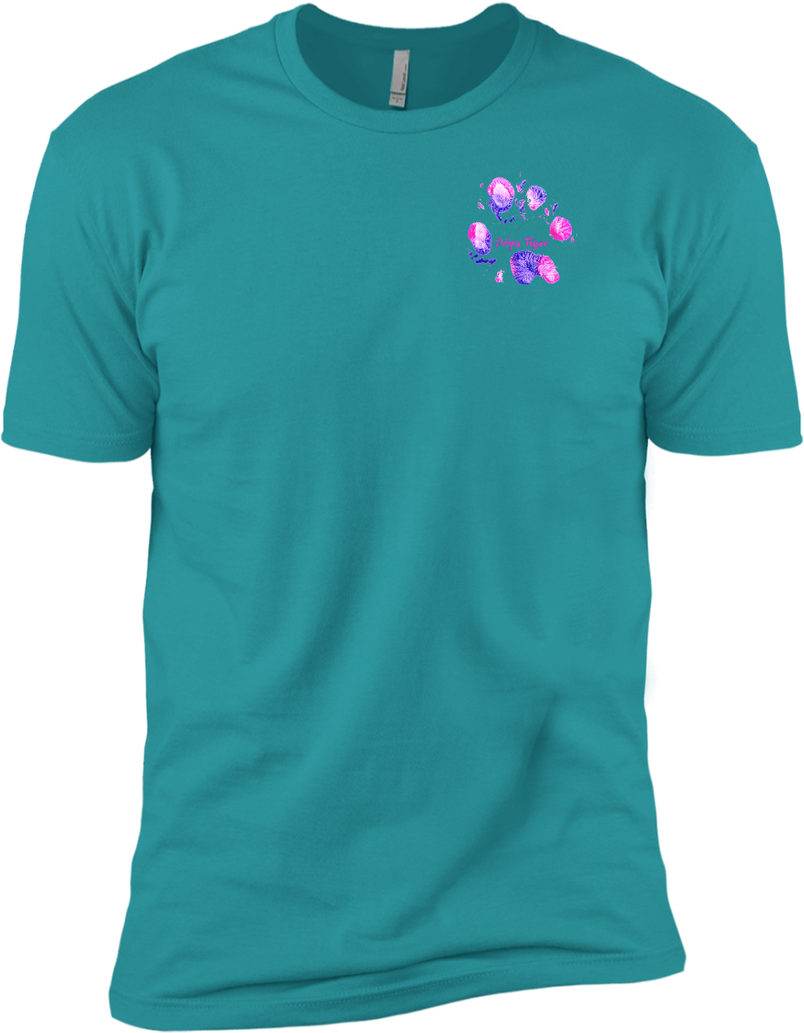 Priya Tiger Paw Print Pocket Next Level Premium Short - Shirt (1155x1155), Png Download