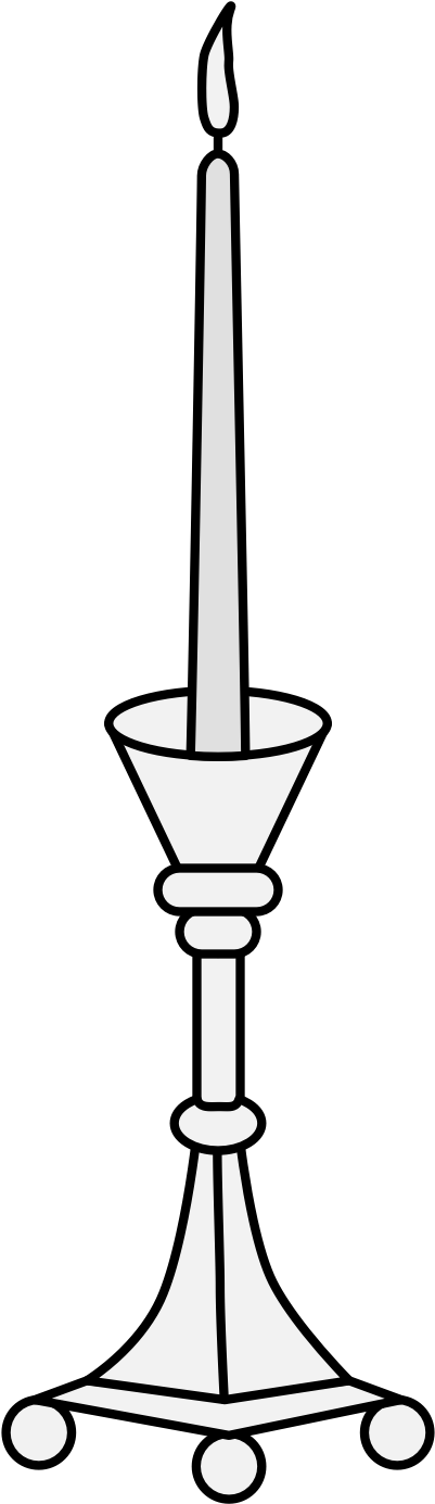 Candle Enflamed On A Candlestick (412x1406), Png Download